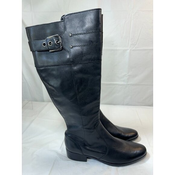 Marc Fisher Agnes Black Leather Boots Size 8.5 M - Picture 3 of 13
